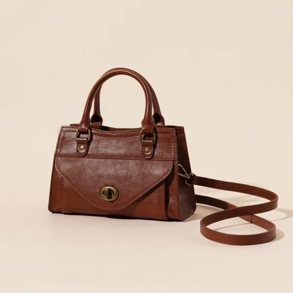 Classic Black Leather Handbag: Timeless Design for Business Meetings